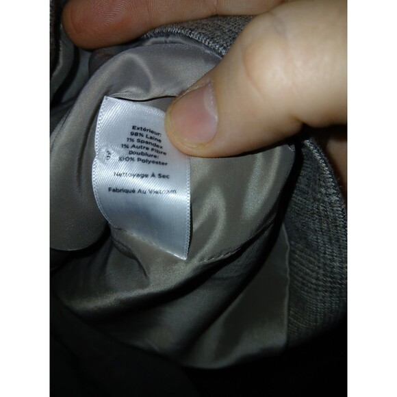 Talbots 2 Button Blazer Jacket Womens 12 Gray Wool Blend Fabric Woven In Italy - Picture 12 of 15